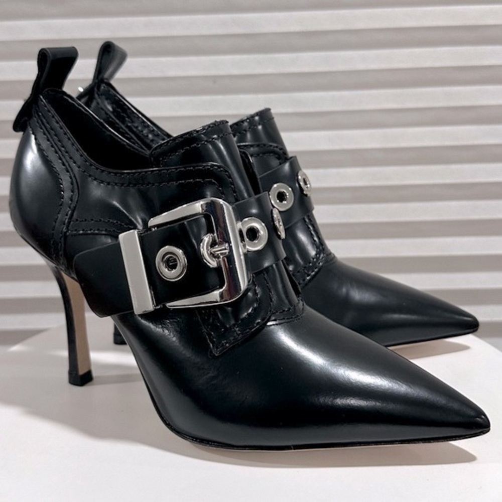🌹LARROUDE🌹 Stewart Bootie In Black Leather Size: 6.5 - Picture 8 of 14